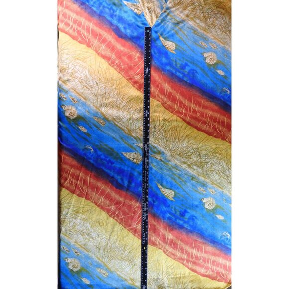 Vintage Winlar Caftan Dress One Size Satin Kaftan Moo Moo MuMu Beach Shell Print - Picture 6 of 6